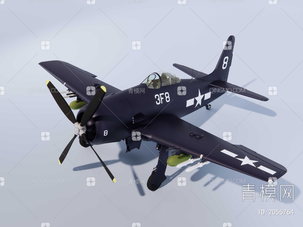 活塞式战斗机 二战战斗机SU模型下载【ID:2055764】