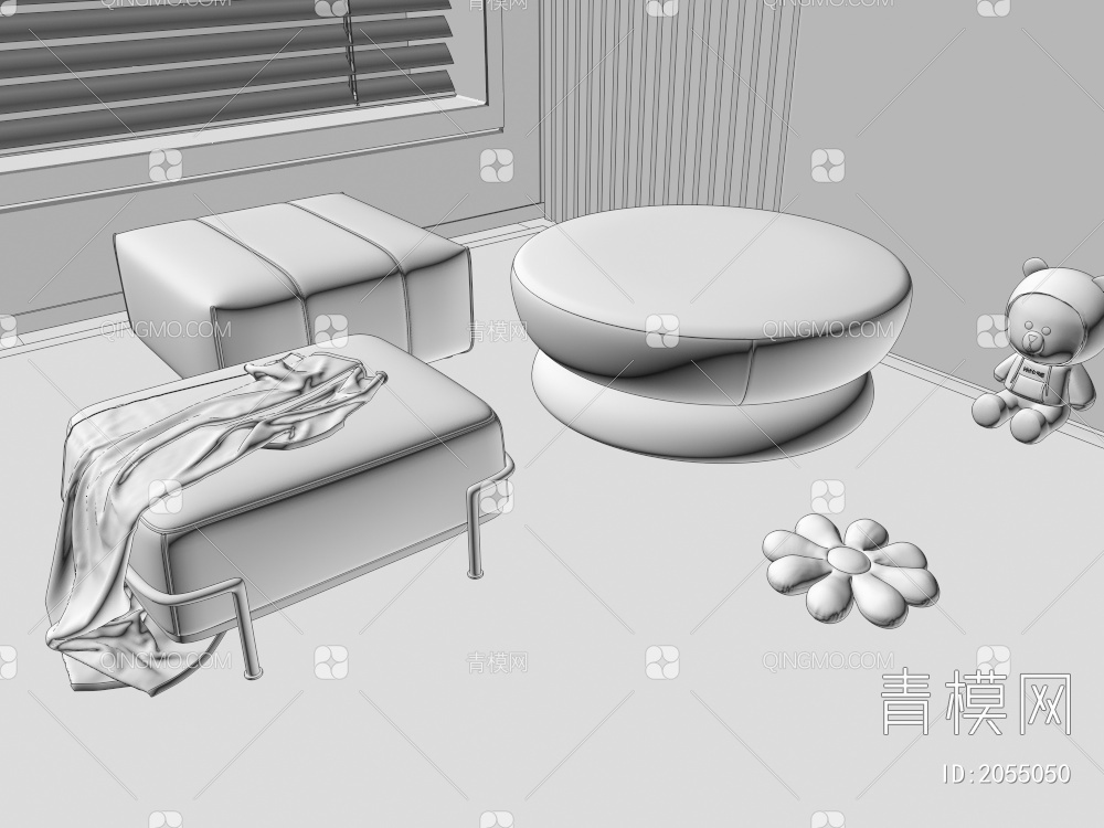 沙发凳3D模型下载【ID:2055050】