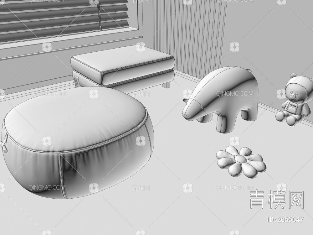 沙发凳3D模型下载【ID:2055047】