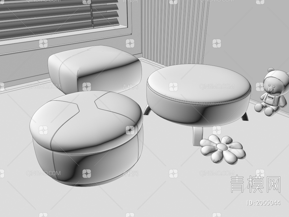 沙发凳3D模型下载【ID:2055044】