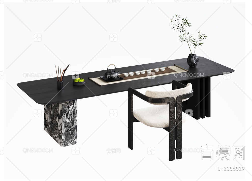 茶桌椅3D模型下载【ID:2056529】