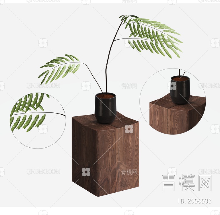 绿植盆栽3D模型下载【ID:2056533】