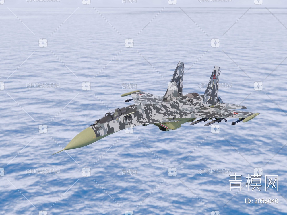 SU37战斗机SU模型下载【ID:2056040】