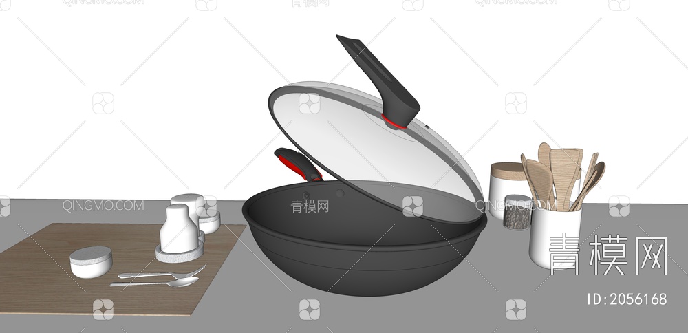 厨房用品 炒锅SU模型下载【ID:2056168】