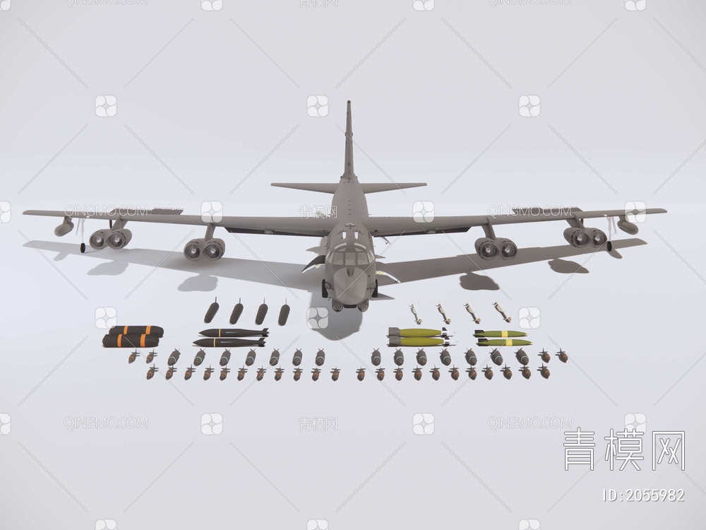B52H轰炸机SU模型下载【ID:2055982】