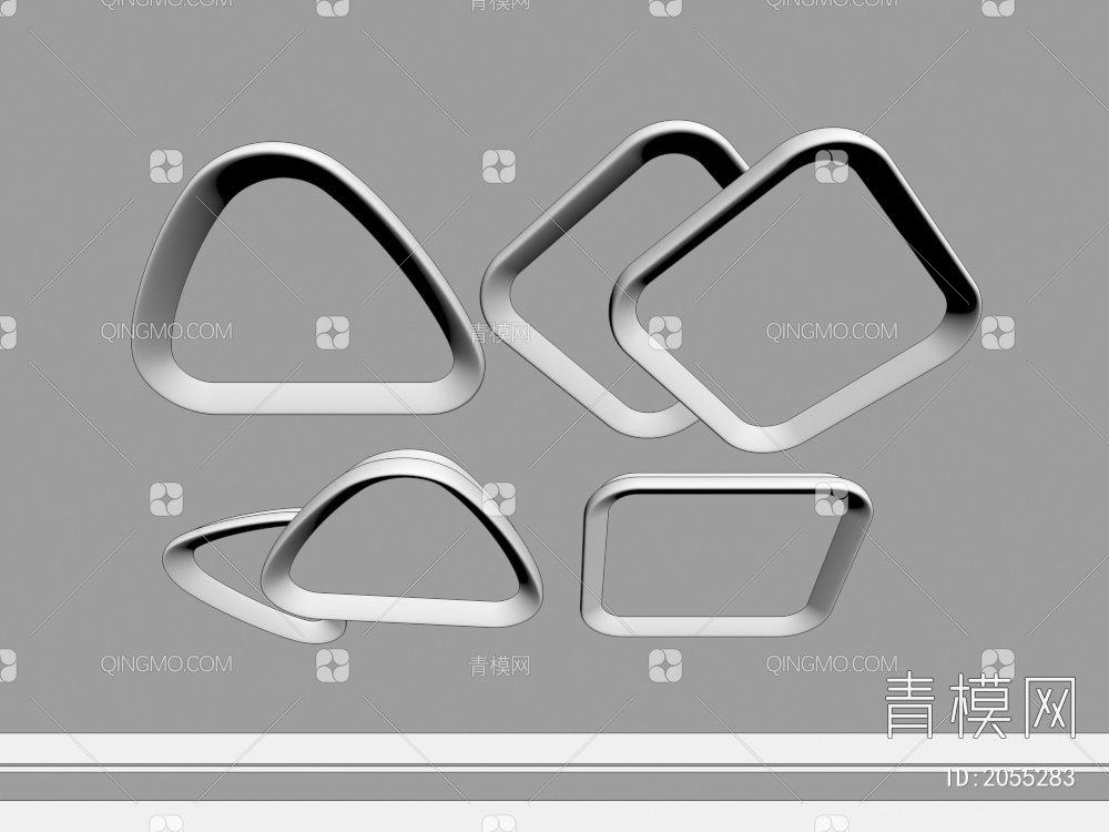 吸顶灯 三角形吸顶灯 方形 几何 组合 卧室 客厅 儿童吸顶灯3D模型下载【ID:2055283】