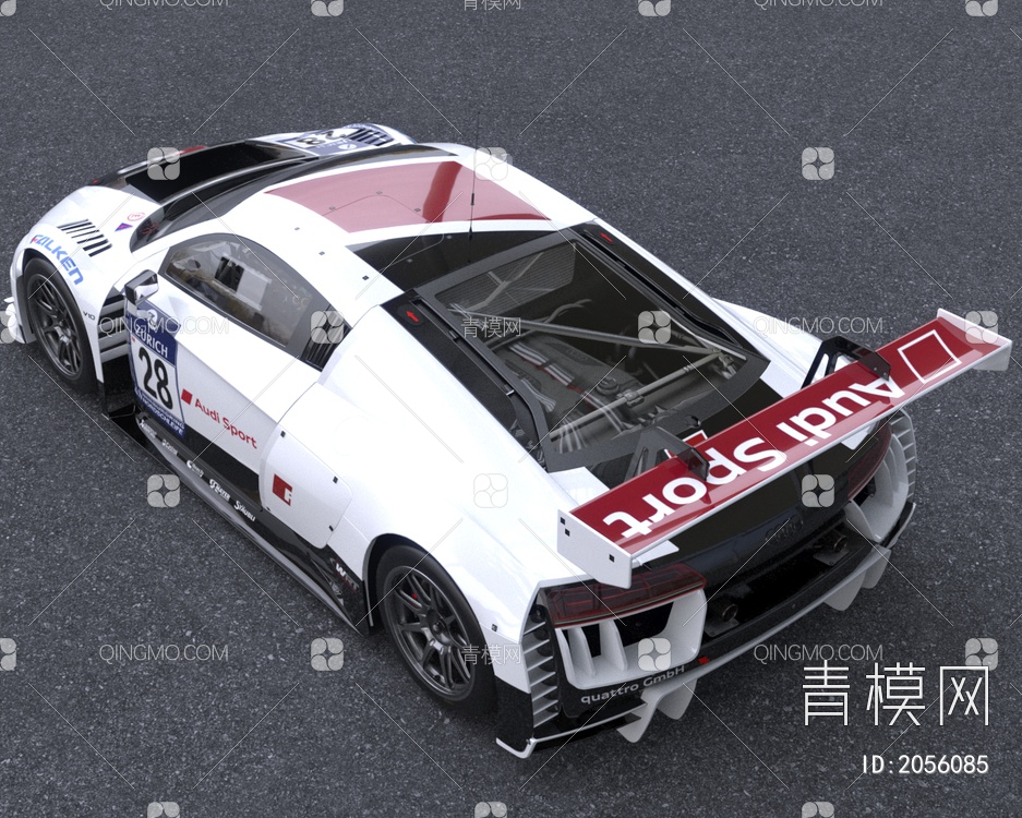 奥迪R8汽车低配版3D模型下载【ID:2056085】