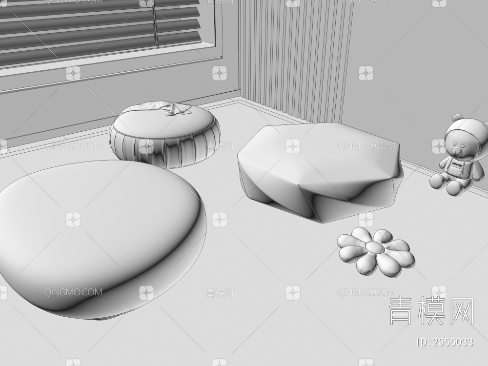 沙发凳3D模型下载【ID:2055033】