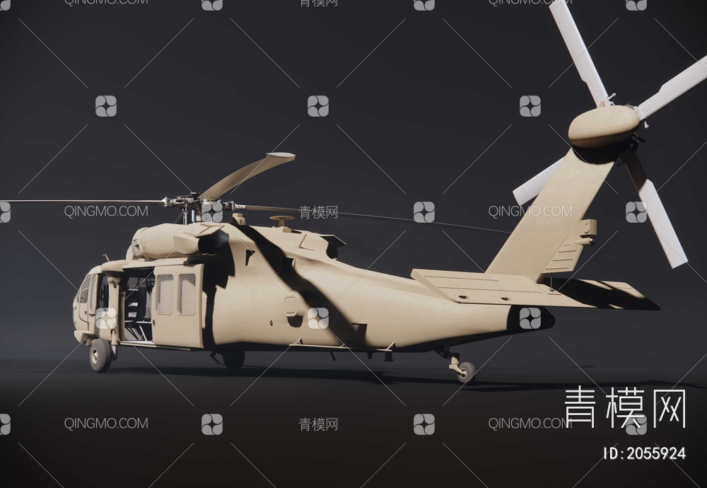 黑鹰直升机SU模型下载【ID:2055924】
