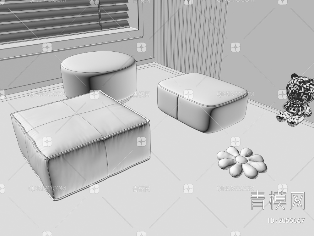 沙发凳3D模型下载【ID:2055067】