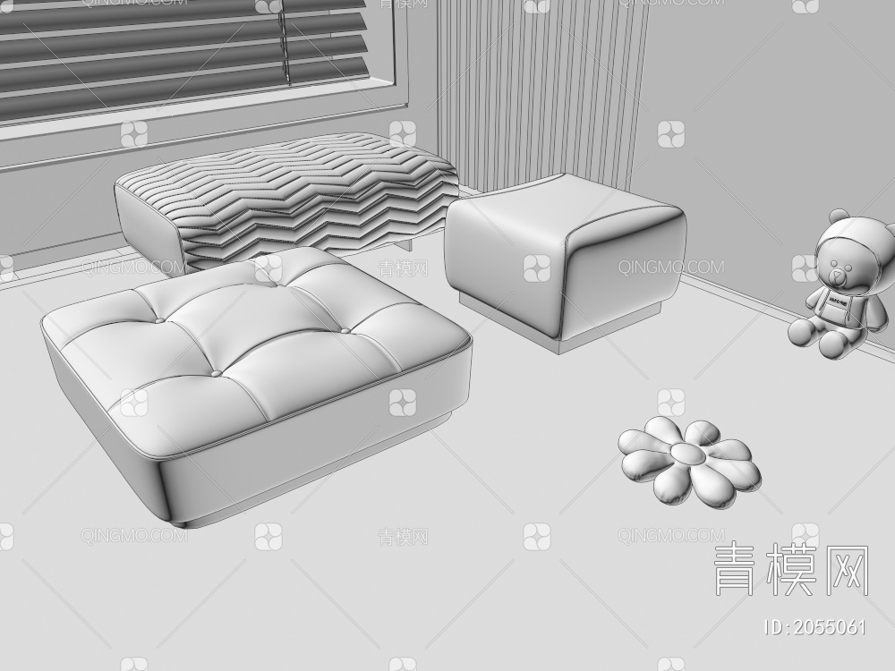 沙发凳3D模型下载【ID:2055061】