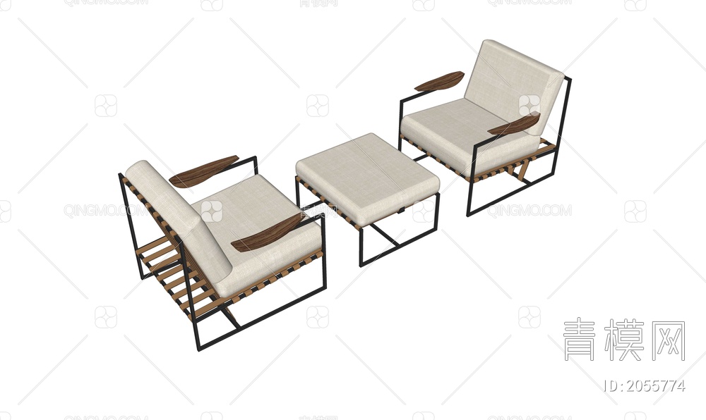 休闲座椅组合SU模型下载【ID:2055774】