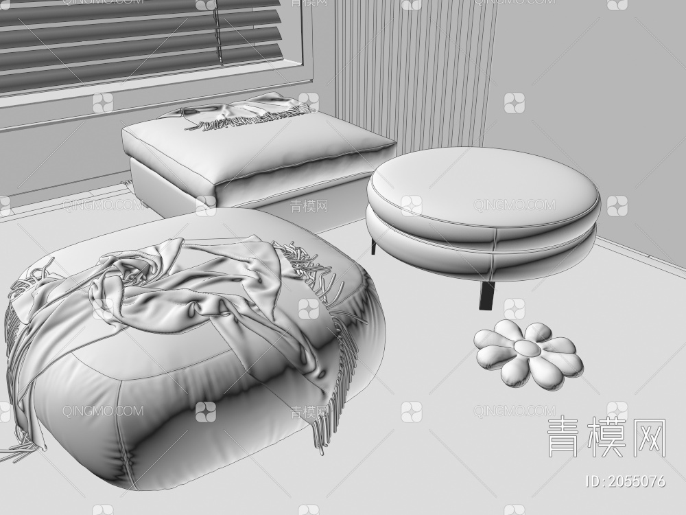 沙发凳3D模型下载【ID:2055076】