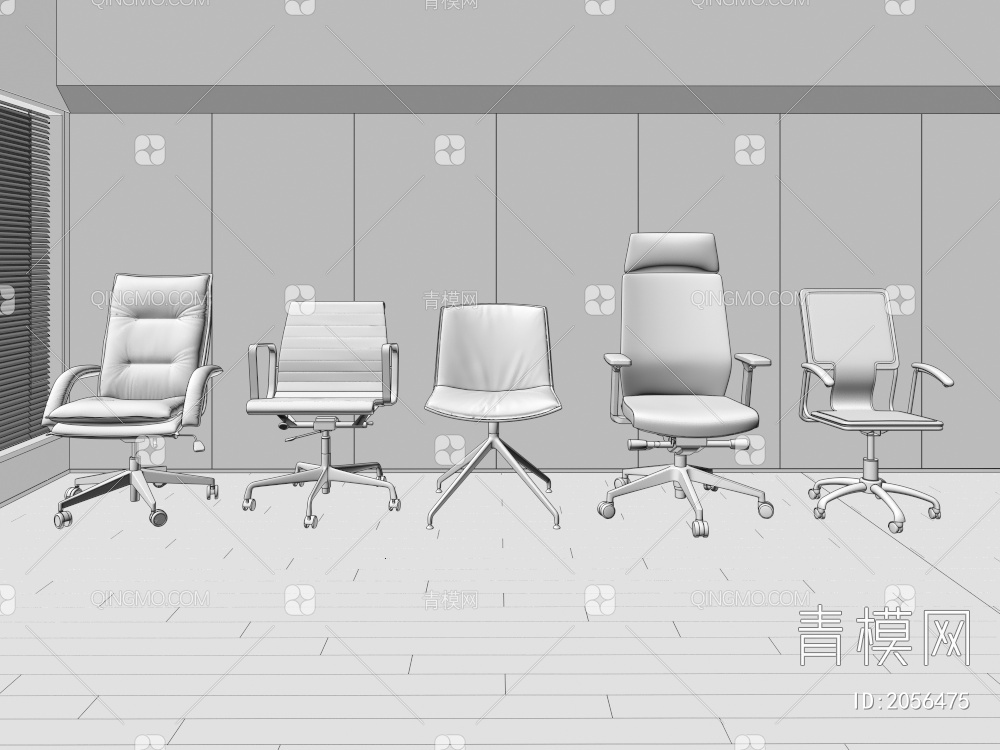 单椅 办公椅3D模型下载【ID:2056475】
