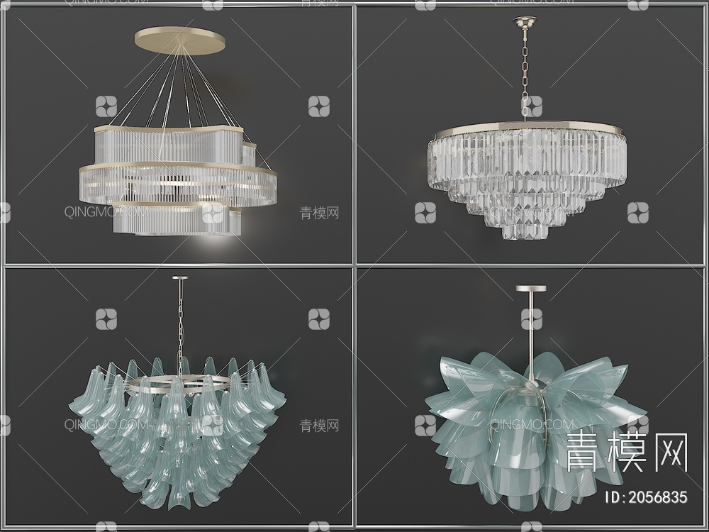 灯具 吊灯 装饰吊灯 水晶灯3D模型下载【ID:2056835】