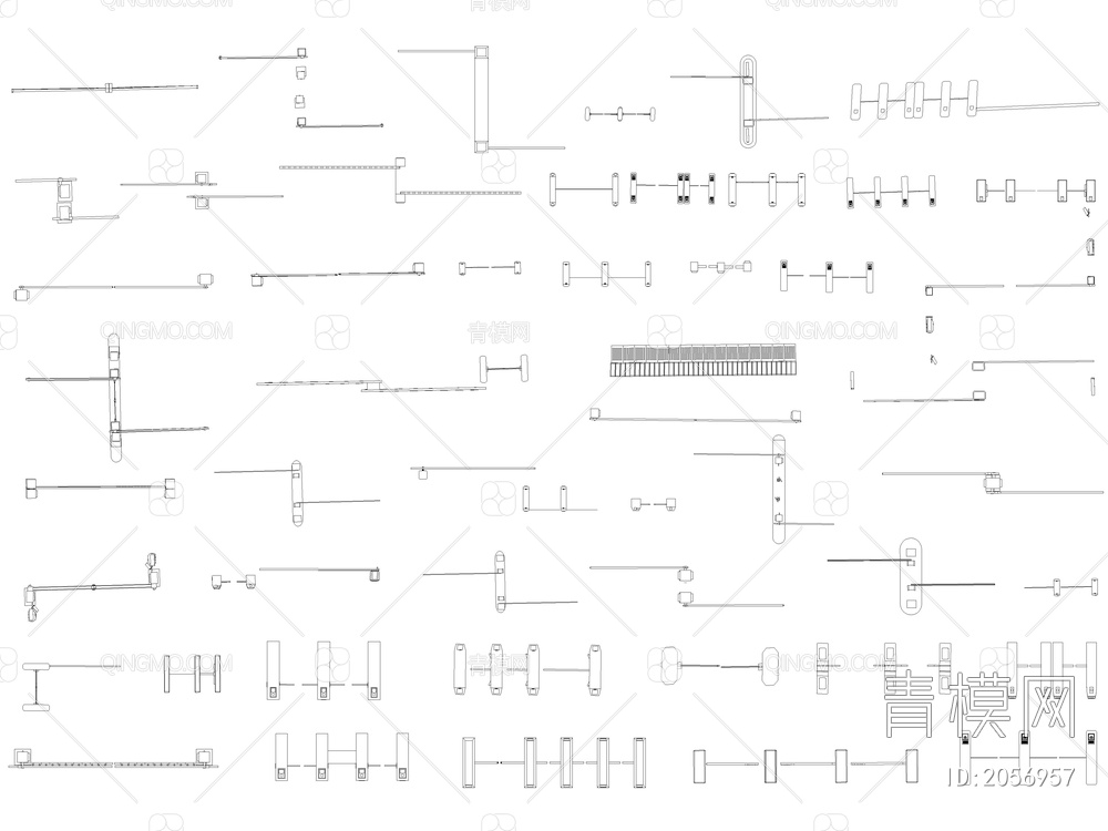 2024超全入口道闸门禁CAD图库【ID:2056957】