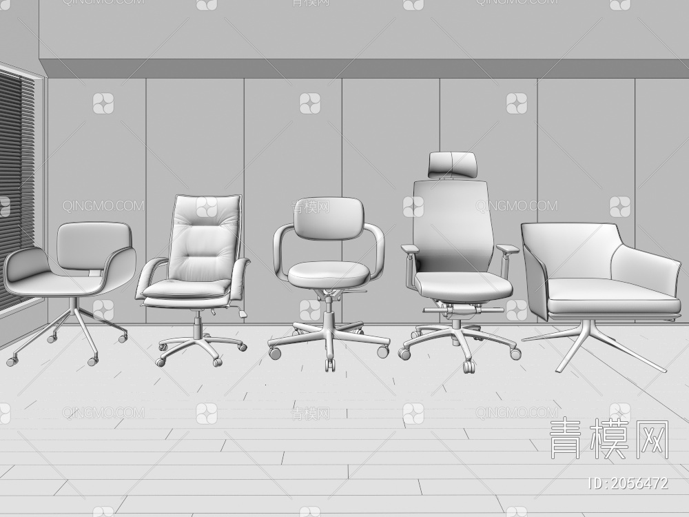 单椅 办公椅3D模型下载【ID:2056472】