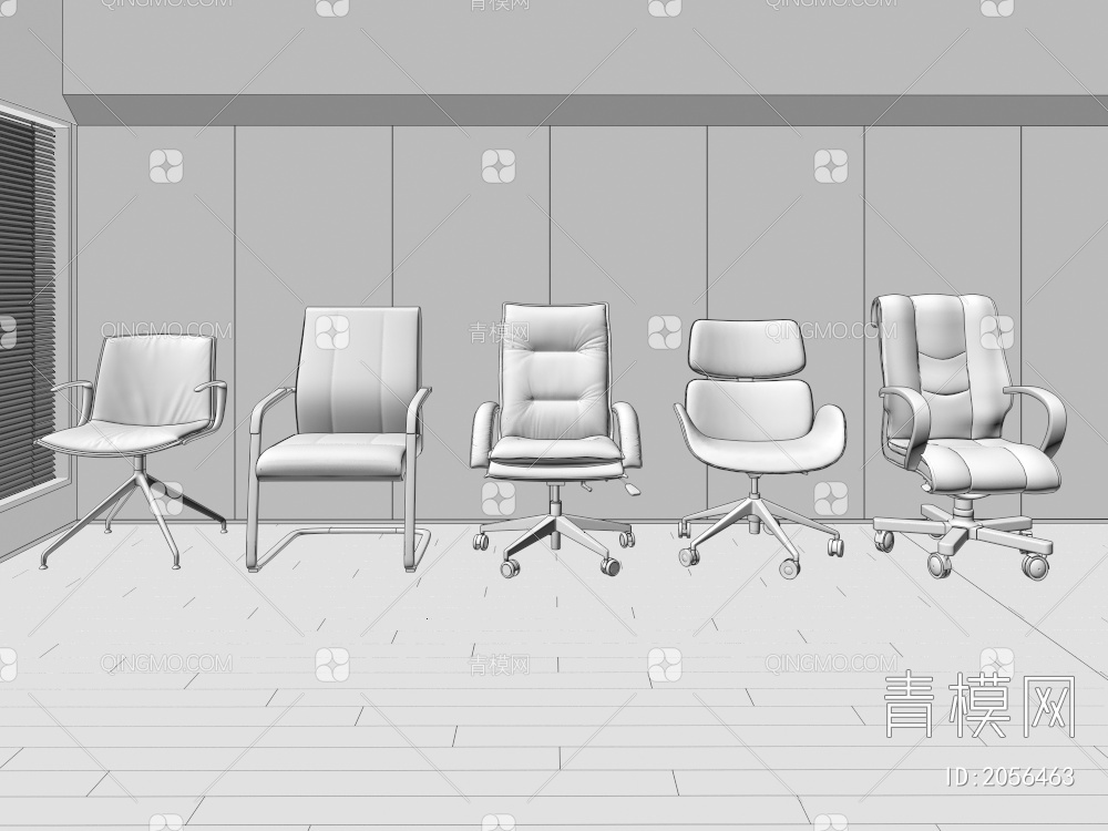 单椅 办公椅3D模型下载【ID:2056463】