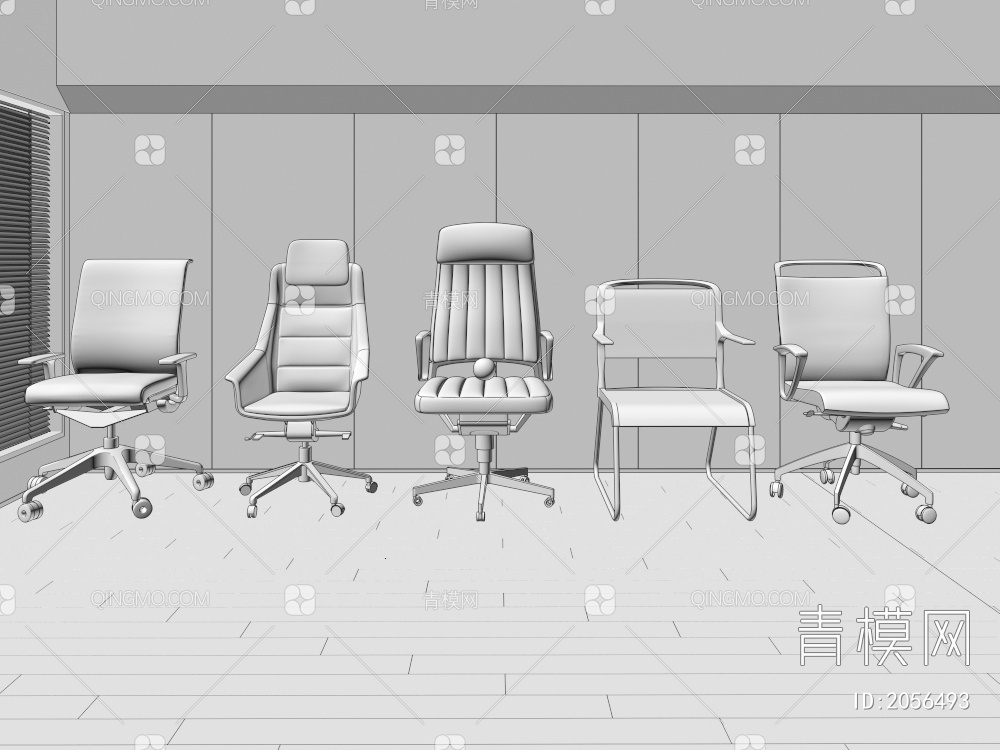 单椅 办公椅3D模型下载【ID:2056493】