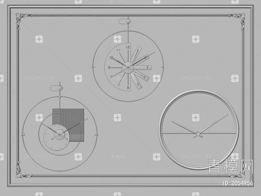 钟表3D模型下载【ID:2054956】