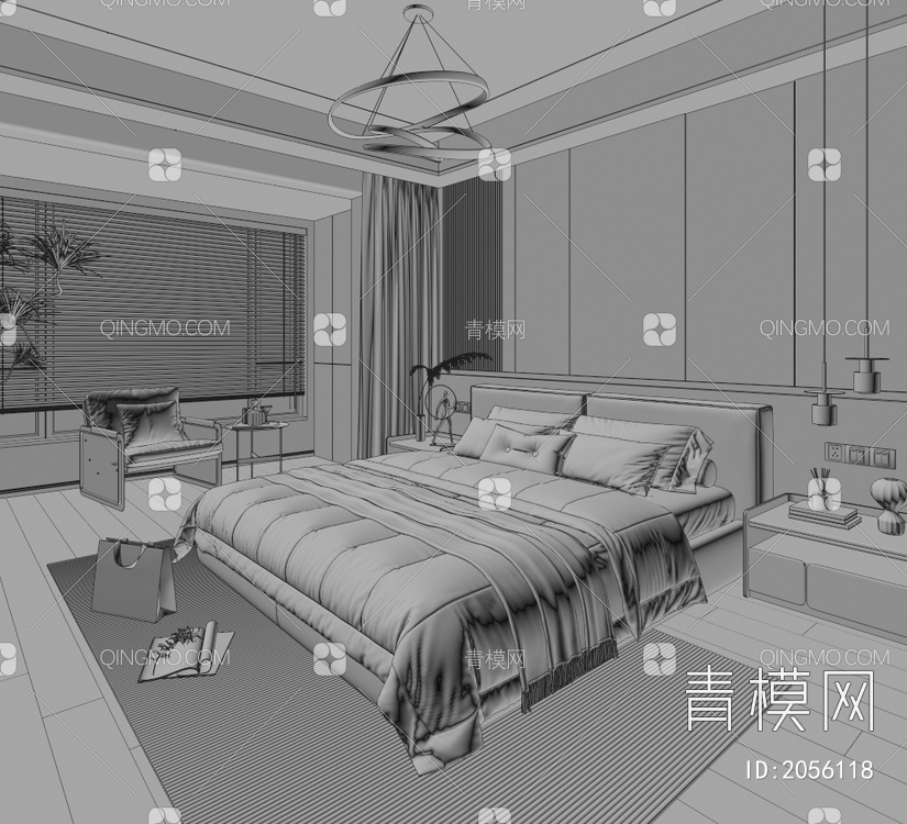 卧室3D模型下载【ID:2056118】