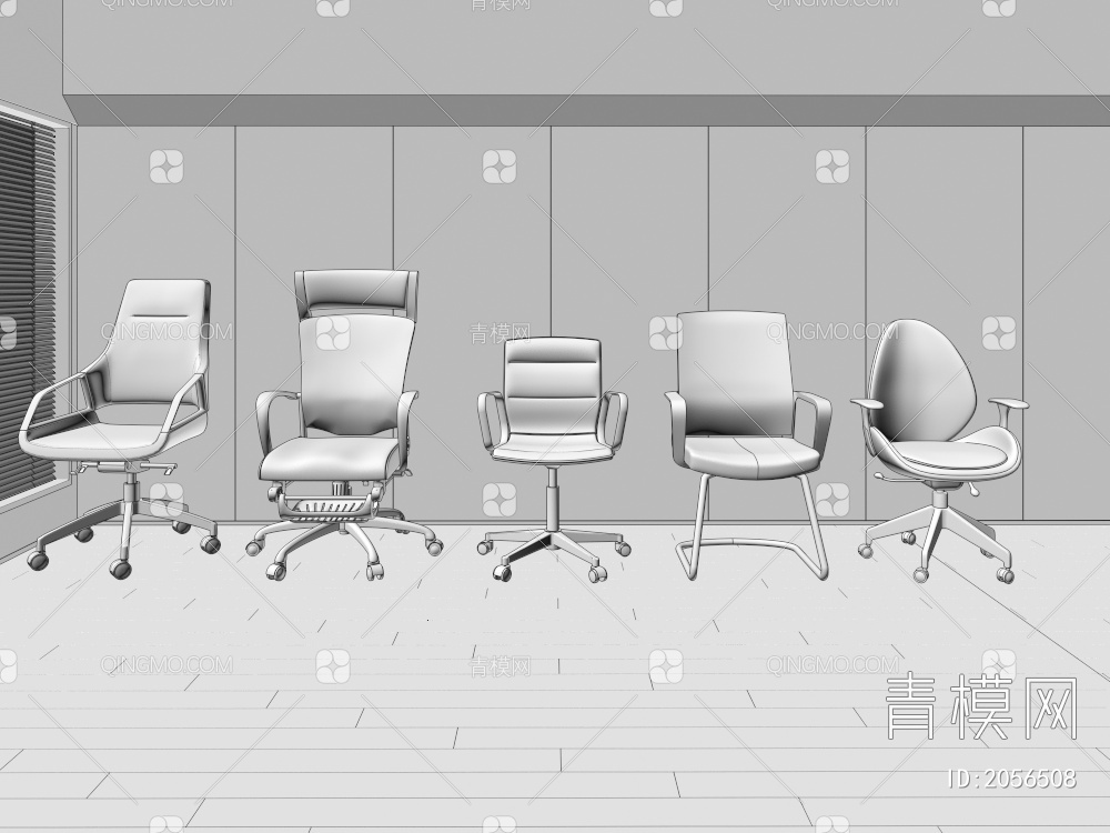单椅 办公椅3D模型下载【ID:2056508】