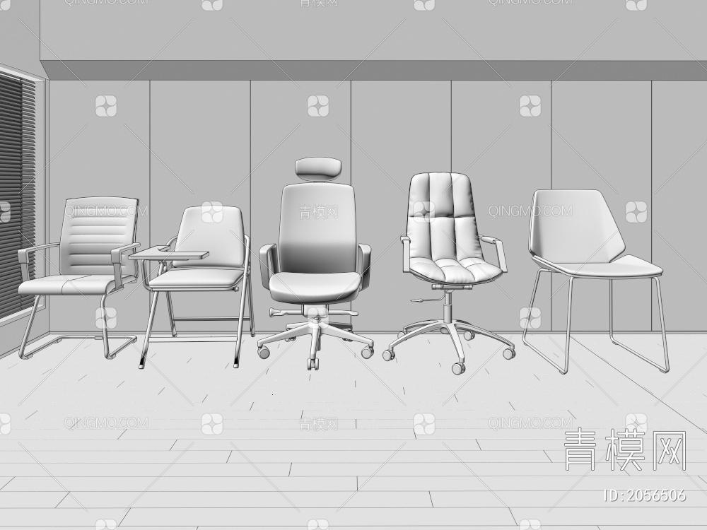 单椅 办公椅3D模型下载【ID:2056506】