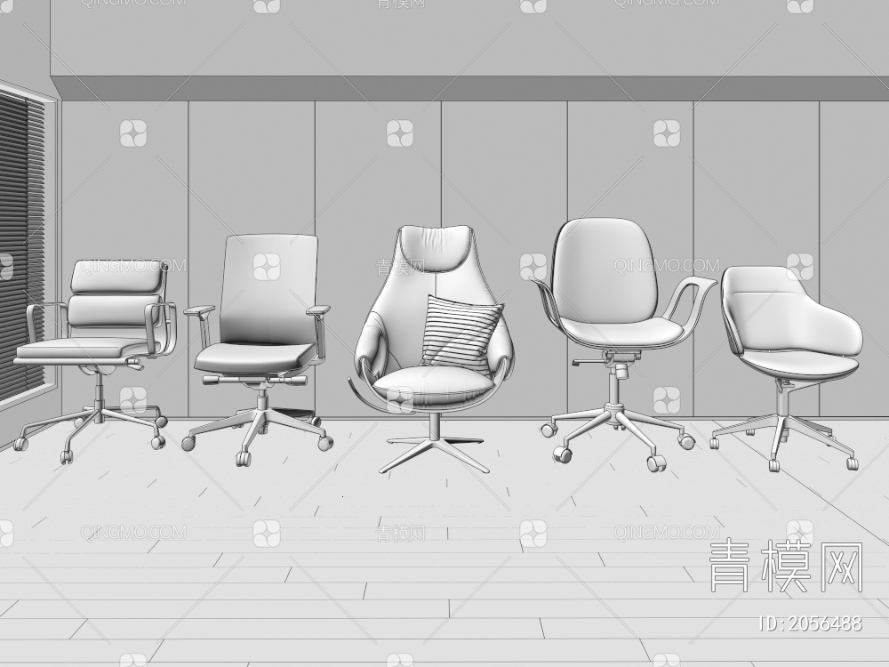 单椅 办公椅3D模型下载【ID:2056488】