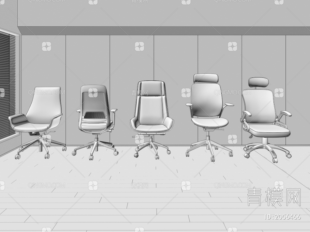 单椅 办公椅3D模型下载【ID:2056466】