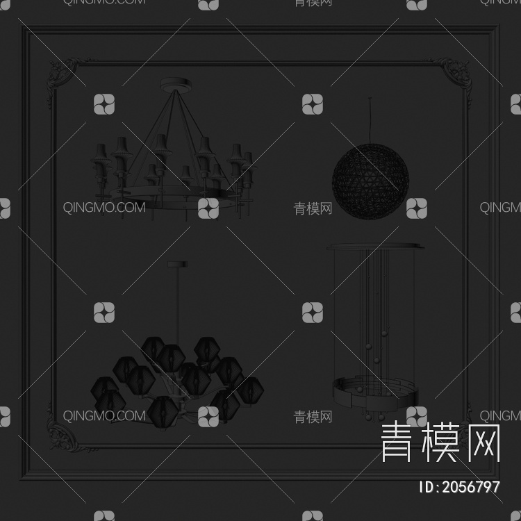 吊灯3D模型下载【ID:2056797】