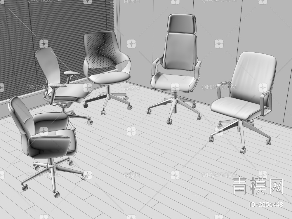 单椅 办公椅3D模型下载【ID:2056448】