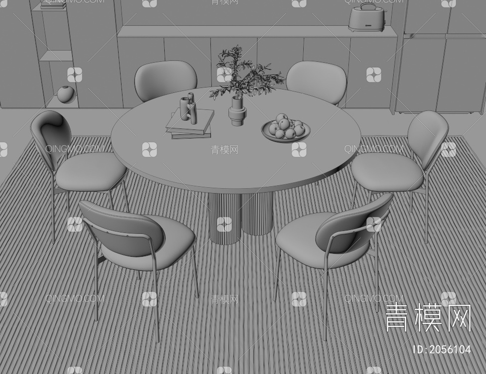 餐桌椅3D模型下载【ID:2056104】