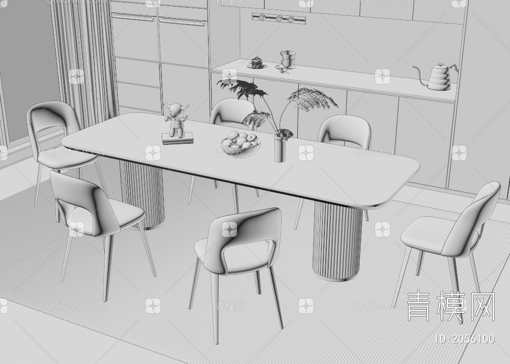 餐桌椅3D模型下载【ID:2056100】