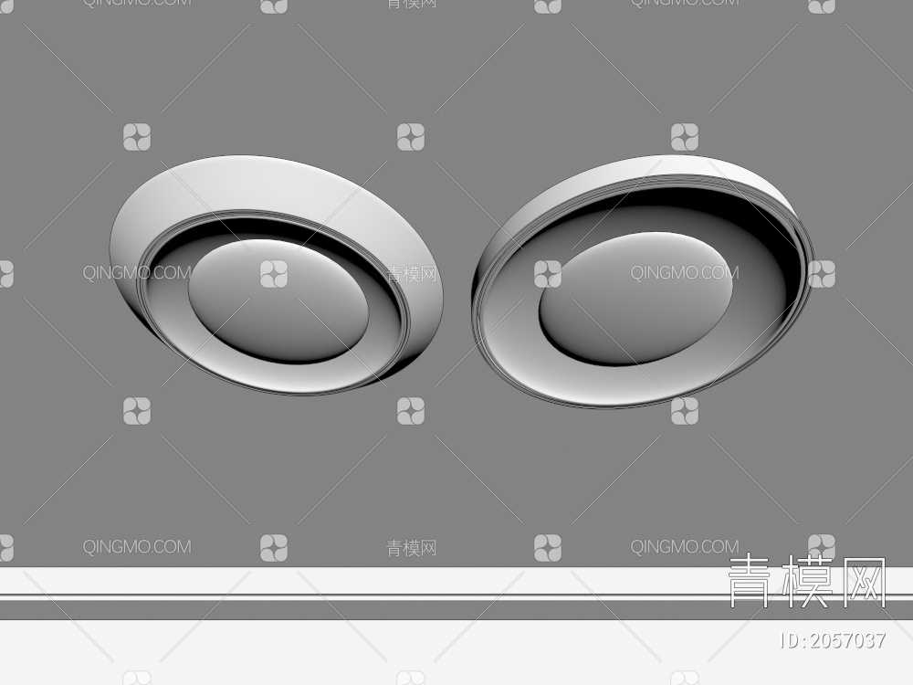 吸顶灯 圆形吸顶灯 方形 几何 组合 卧室 客厅 儿童房 吸顶灯3D模型下载【ID:2057037】