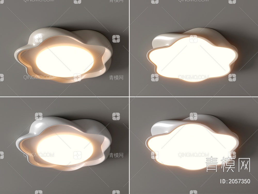 吸顶灯 圆形吸顶灯 花瓣 几何 组合 卧室 客厅 儿童房 吸顶灯3D模型下载【ID:2057350】