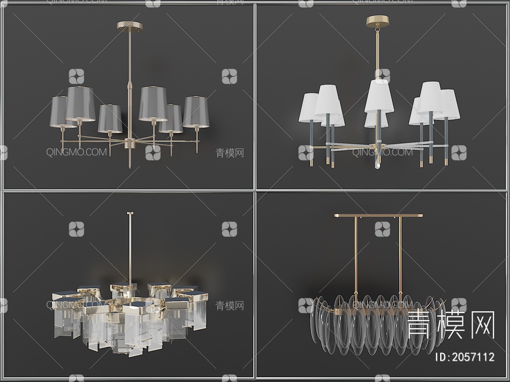 吊灯 装饰吊灯 水晶灯3D模型下载【ID:2057112】