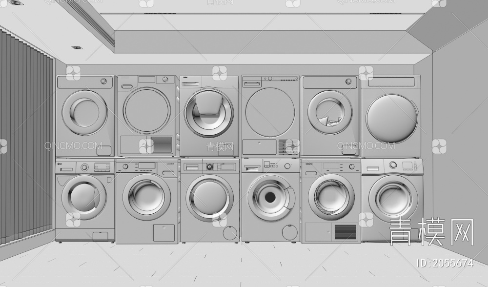 洗衣机3D模型下载【ID:2055674】