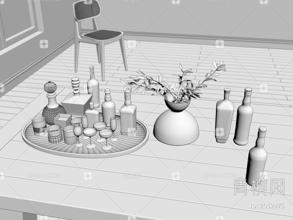 白酒 酒具用品集合3D模型下载【ID:2052975】