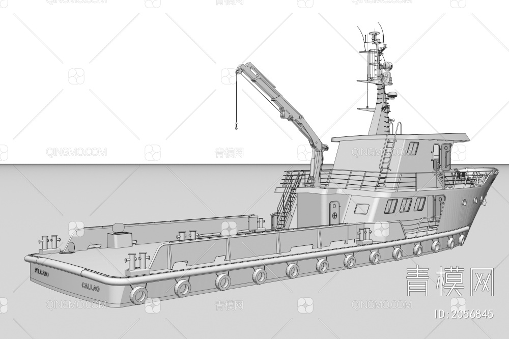 拖船 工作船3D模型下载【ID:2056845】