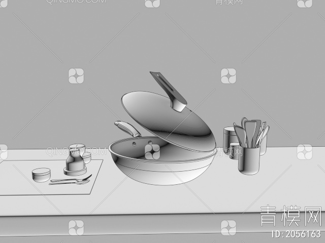 厨房用品 厨房炒锅3D模型下载【ID:2056163】