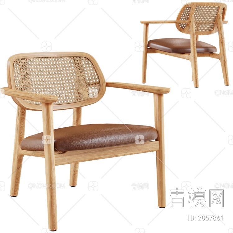 皮革软座休闲椅SU模型下载【ID:2057861】