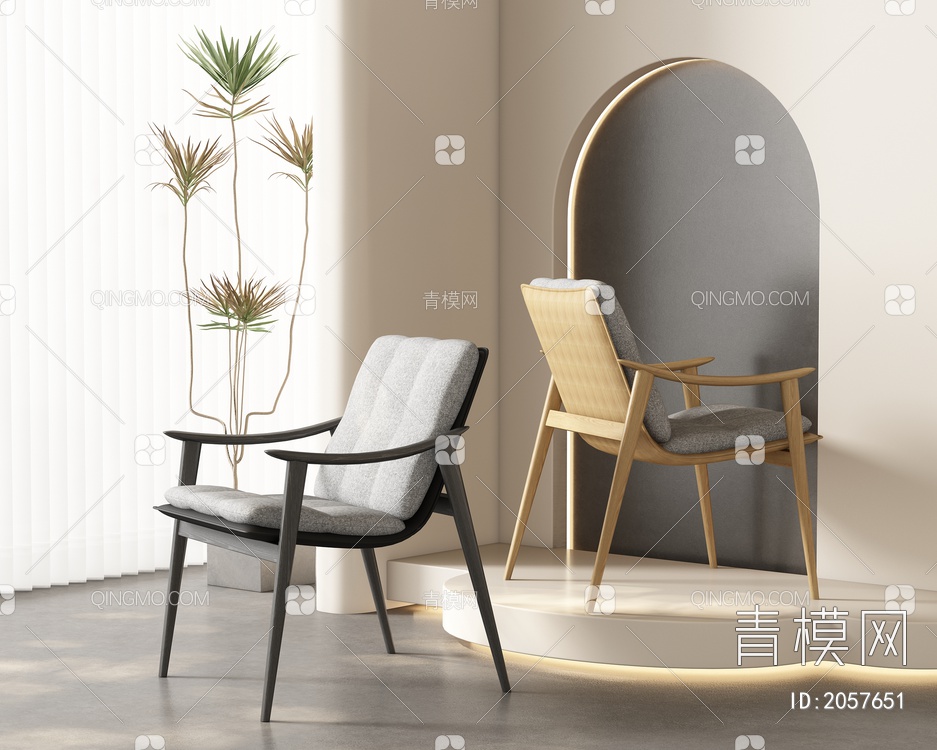 餐椅组合3D模型下载【ID:2057651】