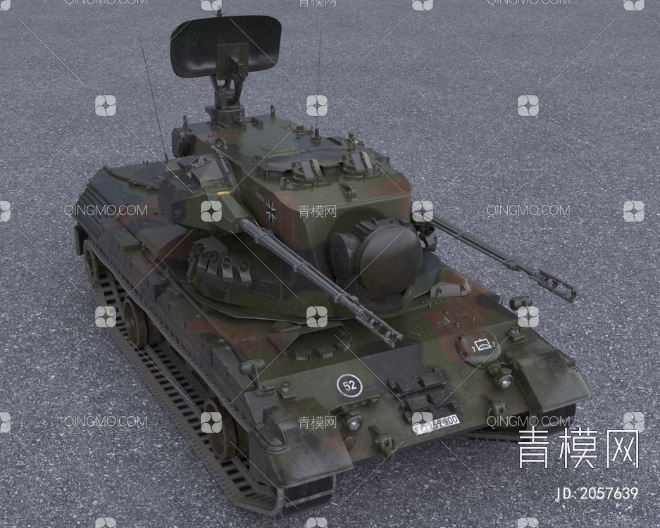 防空炮坦克车3D模型下载【ID:2057639】