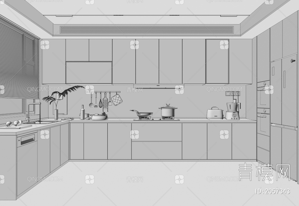 厨房3D模型下载【ID:2057343】
