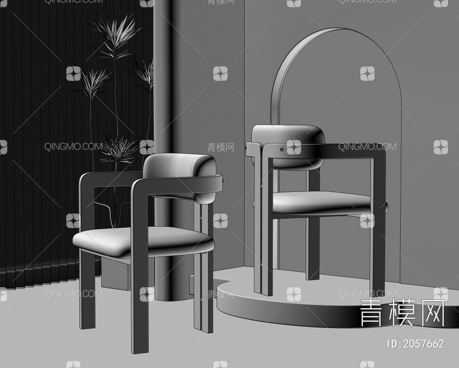 餐椅组合3D模型下载【ID:2057662】