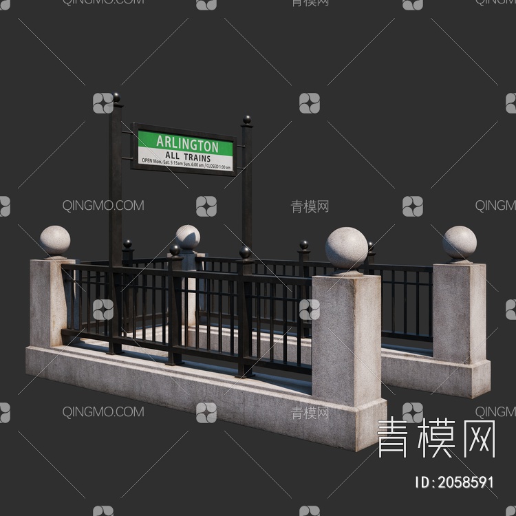 栏杆 护栏3D模型下载【ID:2058591】