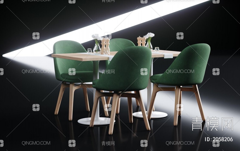餐桌椅3D模型下载【ID:2058206】