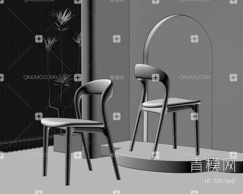 餐椅组合3D模型下载【ID:2057660】