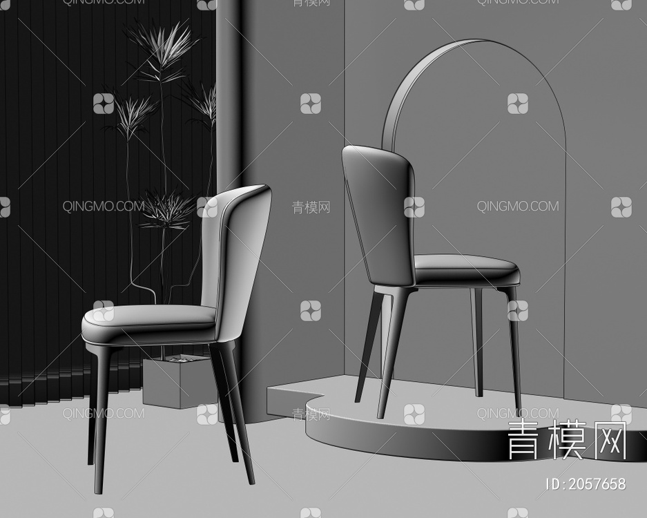 餐椅组合3D模型下载【ID:2057658】