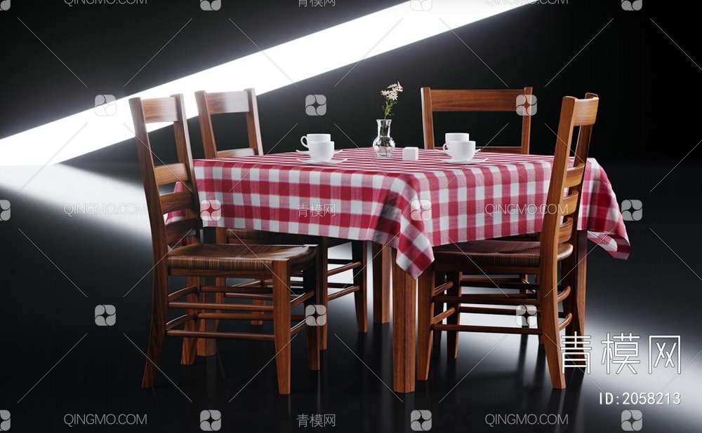 餐桌椅3D模型下载【ID:2058213】